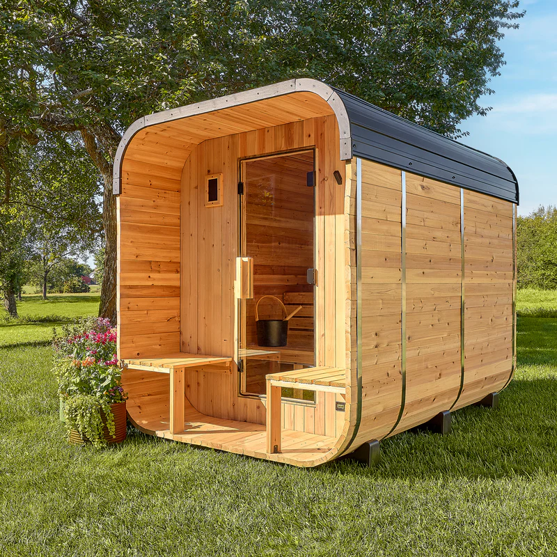 Lennon Outdoor Cube Sauna with Porch — 4–6 Person